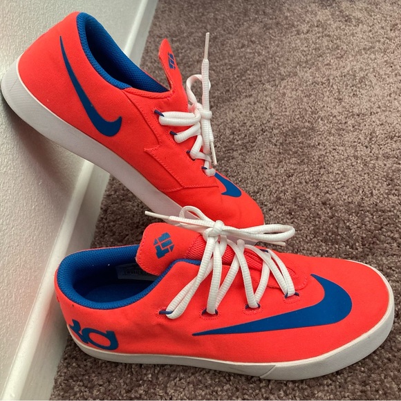 NIKE KD Kevin Durant Sneakers Size 7Y Hyper Orange Blue White